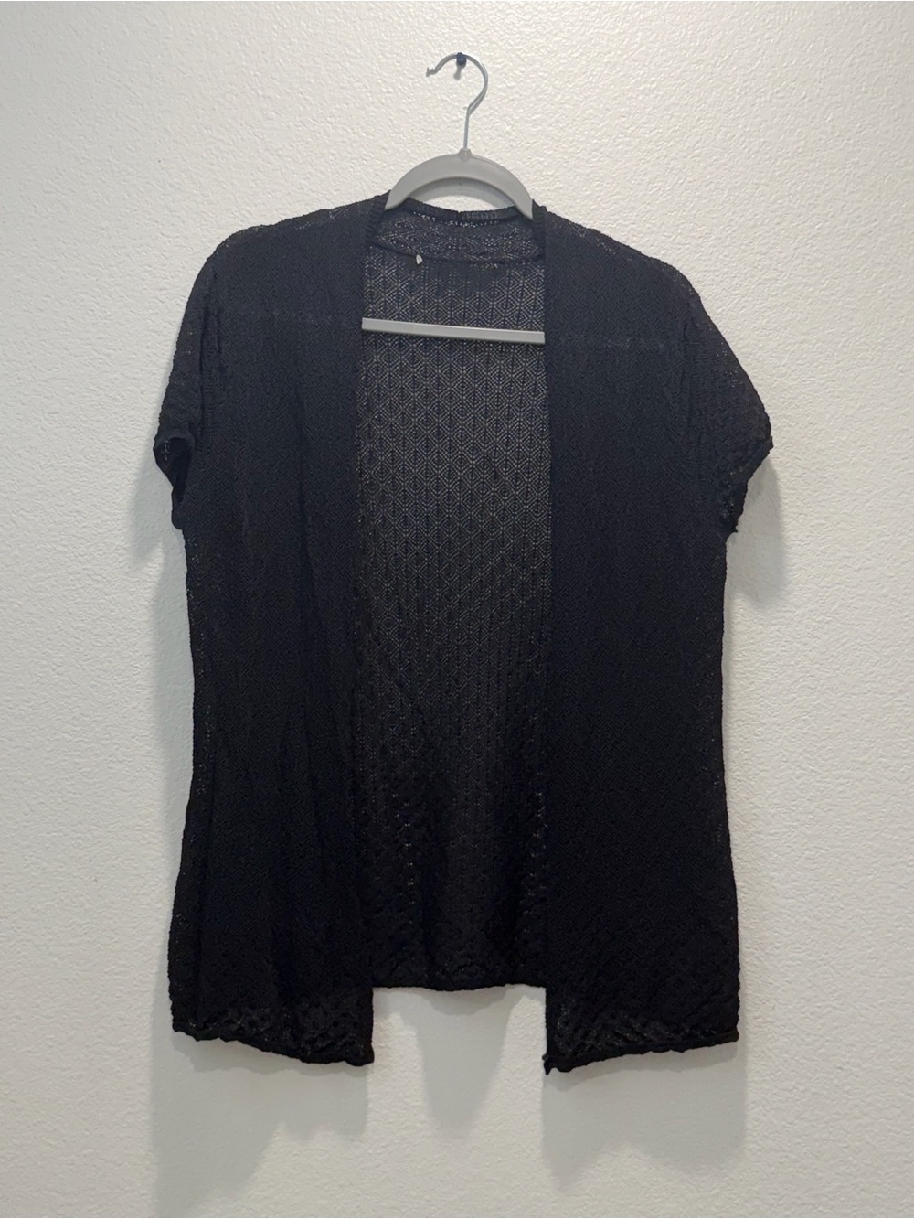 Black lace cardigan with open front and short sleeves #goth #grunge #alternative